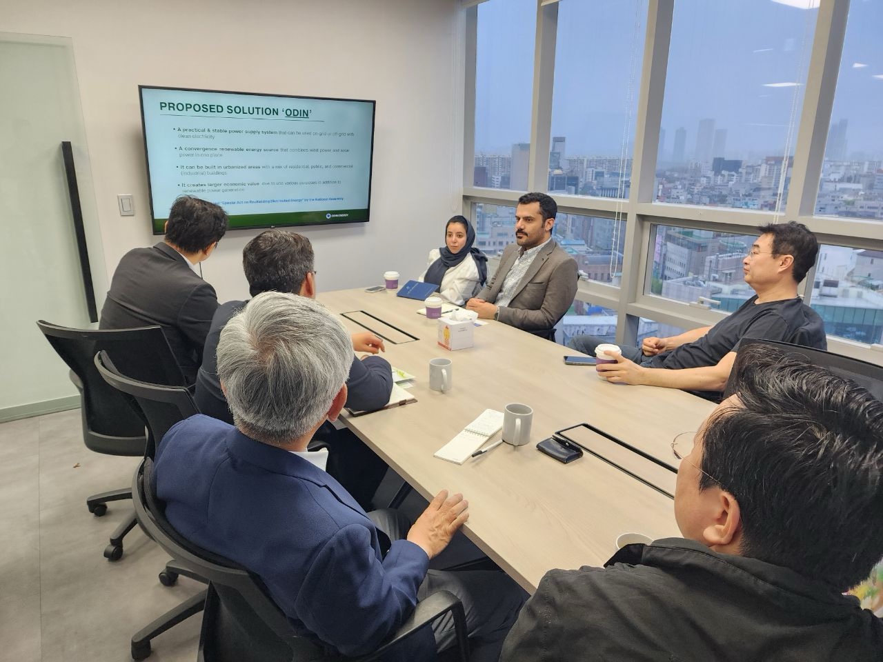GM/Dr Abdullah Altamimi & Dr. Abraham Aldawsari from the Royal Institute of Science and Technology (KACST), directly under Saudi Arabia's Crown Prince Bin Salman, and Odin Energy's COO Junghoon Lee agreed to promote joint development and demonstration product construction (2024.04.15) 이미지